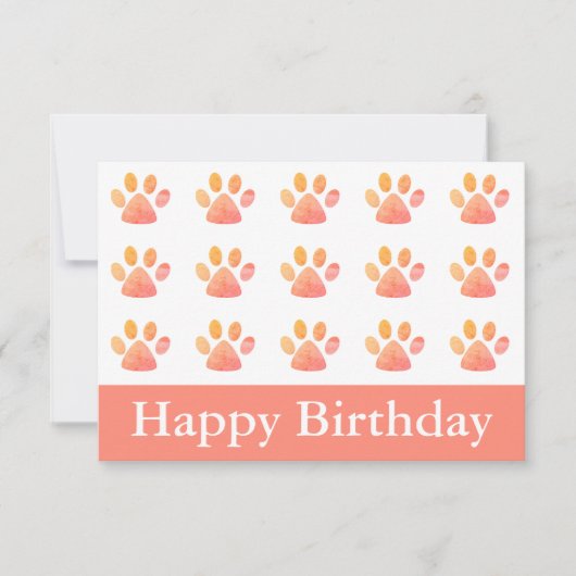 Happy Birthday Pawprint (Vorderseite)