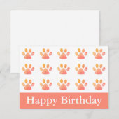 Happy Birthday Pawprint (Vorne/Hinten)