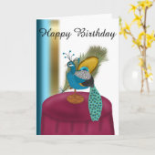 Happy Birthday Peacock Themed Karte (Gelbe Blume)
