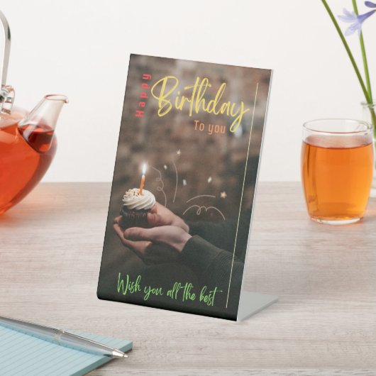 Happy Birthday Pedestal Sign Sockelschild (In SItu)