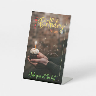 Happy Birthday Pedestal Sign Sockelschild