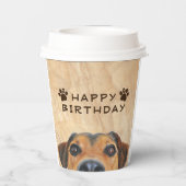 Happy Birthday Peeking Dog Pappbecher (Rückseite)