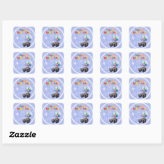 "Happy Birthday", Pegatina/Stickers Quadratischer Aufkleber
