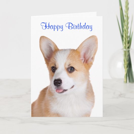Happy Birthday Pembroke Welsh Corgi Grußkarte Karte (Vorderseite)