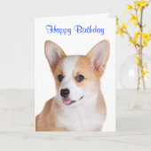 Happy Birthday Pembroke Welsh Corgi Grußkarte Karte (Gelbe Blume)