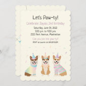 Happy Birthday Pembroke Welsh Corgi Hunde Einladung (Vorne/Hinten)