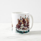 Happy Birthday Pembroke Welsh Corgi Hunde Kaffeetasse (VorderseiteRechts)