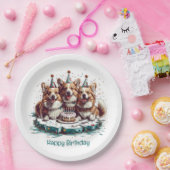 Happy Birthday Pembroke Welsh Corgi Hunde Pappteller (Party)