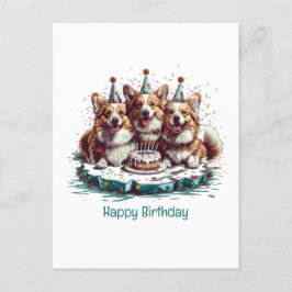 Happy Birthday Pembroke Welsh Corgi Hunde Postkarte