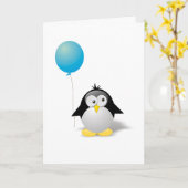 Happy Birthday Penguin Gruß Karte (Gelbe Blume)
