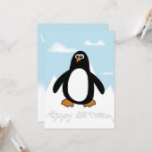 Happy Birthday Penguin Karte (Vorderseite/Rückseite Beispiel)