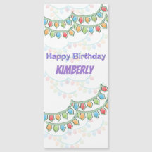 Happy Birthday Pennant Banner Magnetkarte