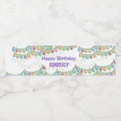Happy Birthday Pennant Banner Wasserflaschenetikett (Einzelnes Label)