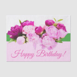 Happy Birthday Peonies Seidenpapier