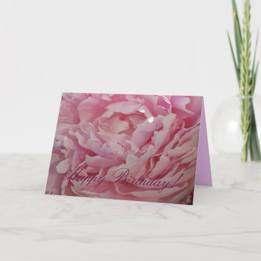 Happy Birthday Peony Card Karte (Vorderseite)