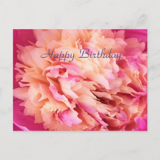 Happy Birthday Peony Postkarte (Vorderseite)