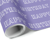 Happy Birthday periwinkle lila Muster modern Geschenkpapier (Rolleneckpunkt)