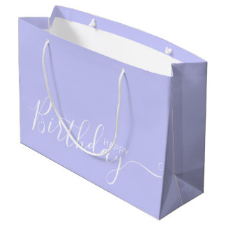 Happy Birthday Periwinkle White Elegant Große Geschenktüte