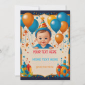Happy Birthday Personalisiert Card for Children Einladung (Vorderseite)
