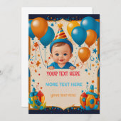 Happy Birthday Personalisiert Card for Children Einladung (Vorne/Hinten)