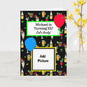 Happy Birthday Personalisiert CockTails und Bier Karte (Gelbe Blume)