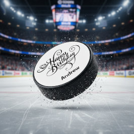 Happy Birthday Personalisiert Eishockey Puck