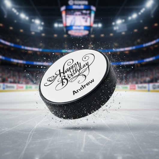 Happy Birthday Personalisiert Eishockey Puck