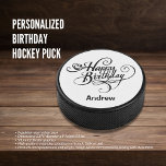 Happy Birthday Personalisiert Eishockey Puck<br><div class="desc">Feiern Sie einen Geburtstag mit einem personalisierten Hockeypuck! Dieser Puck ist eine großartige Möglichkeit,  um an einen Geburtstag zu erinnern und ist ein nachdenkliches Geschenk für jeden Hockeyfan. Es ist eine perfekte Art,  "I Liebe you" dem Hockey-Fan in deinem Leben zu sagen oder als einzigartiges Geburtstagsgeschenk zu geben.</div>