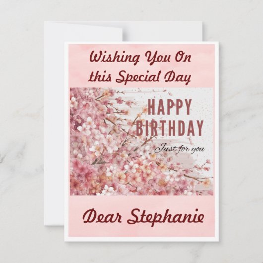 Happy Birthday, Personalisiert Flat Card (Vorderseite)