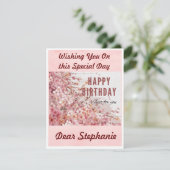 Happy Birthday, Personalisiert Flat Card (Stehend Vorderseite)
