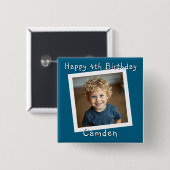 Happy Birthday Personalisiert Foto Button (Vorne & Hinten)