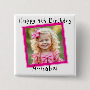 Happy Birthday Personalisiert Foto Button