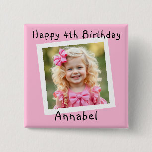 Happy Birthday Personalisiert Foto Button