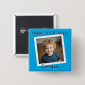 Happy Birthday Personalisiert Foto Button (Vorne & Hinten)
