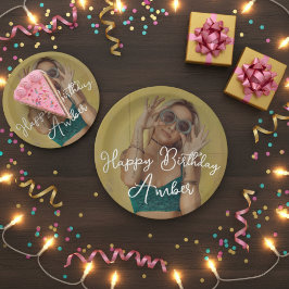 Happy Birthday Personalisiert Foto Paper Plate Pappteller