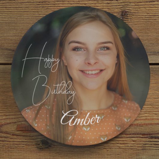 Happy Birthday Personalisiert Foto Paper Plate Pappteller