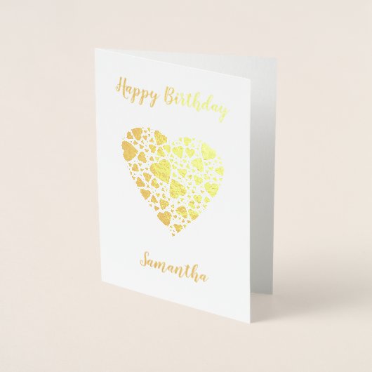 Happy Birthday Personalisiert Gold Folienkarte (Vorderseite)