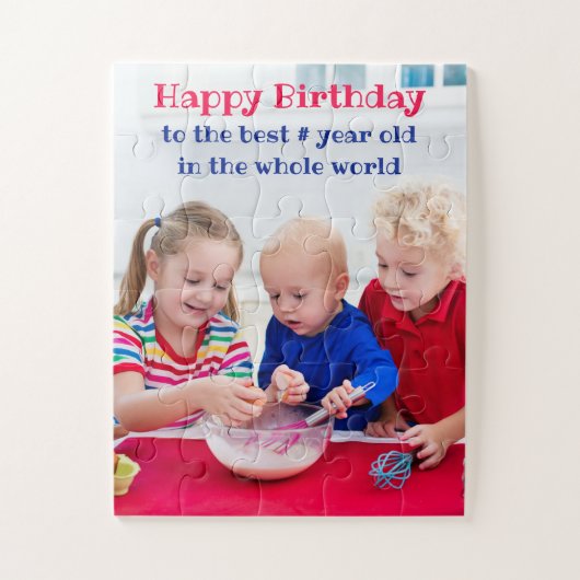 Happy Birthday Personalisiert Kids Foto Puzzle (Vertikal)