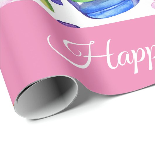 Happy Birthday Personalisiert Macaron Cupcake Swee Geschenkpapier (Rolleneckpunkt)