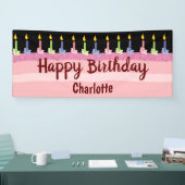 Happy Birthday Personalisiert Name Niedlich Cake Banner (Messe)