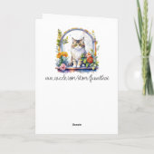 Happy Birthday Personalisiert Oma Niedlich Cat Karte (Rückseite)