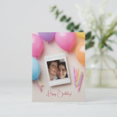 Happy Birthday Personalisiert Poloraid Postkarte (Stehend Vorderseite)