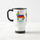 Happy Birthday Personalisiert Rainbow Donkey Piñat Reisebecher (Links)