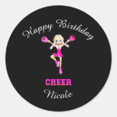 "Happy Birthday" Personalisiert Runder Aufkleber (Vorderseite)