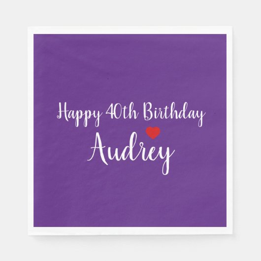 Happy Birthday Personalisiert Serviette (Vorderseite)