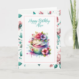 Happy Birthday Personalisiert | Shabby Chic Floral Karte