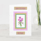 Happy Birthday Personalisiert Watercolor Blume Karte (Vorderseite)