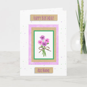Happy Birthday Personalisiert Watercolor Blume Karte