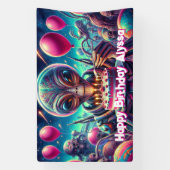 Happy Birthday | Personalisierte Alien Banner (Vertikal)