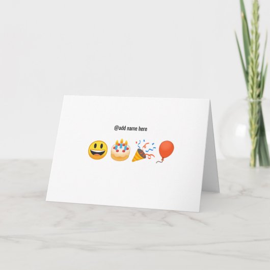 Happy Birthday | Personalisierte Emoji-Karte Karte (Vorderseite)